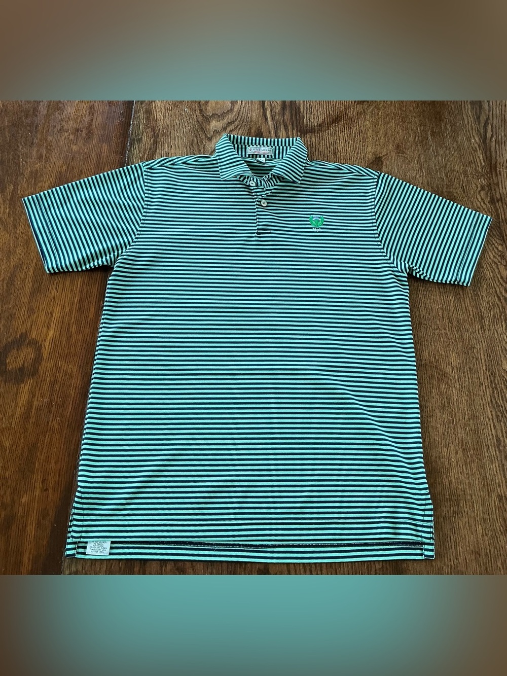 Peter Millar Teal & White Striped Kids Polo